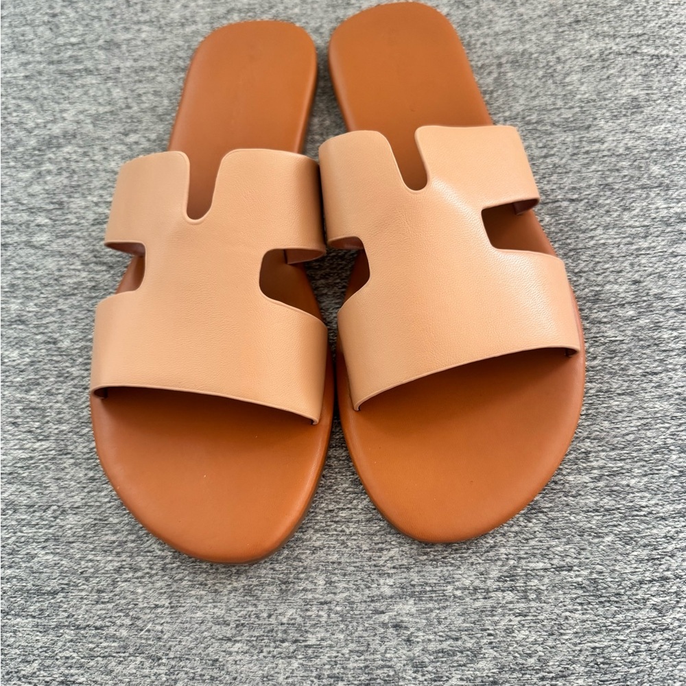 Tan Slide Sandals